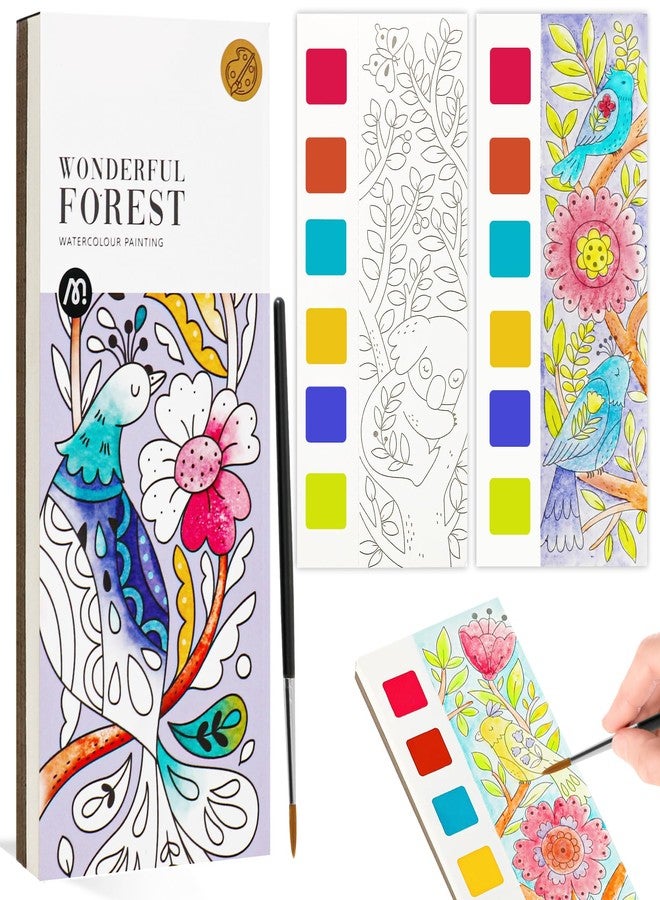 JCREN Watercolor Painting Books, Pocket Watercolor Painting Coloring Kit, Paint with Water Bookmarks Travel Activity Party Favors for Kids Toddlers Gifts for Boys and Girls - Image 1